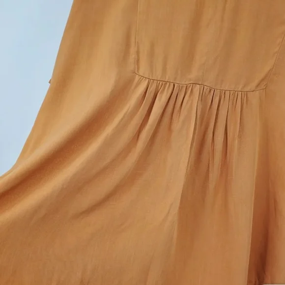 🤎Andree By Unit V-Neck Dolman Ruffle Sleeve Peplum Top - Picture 4 of 5